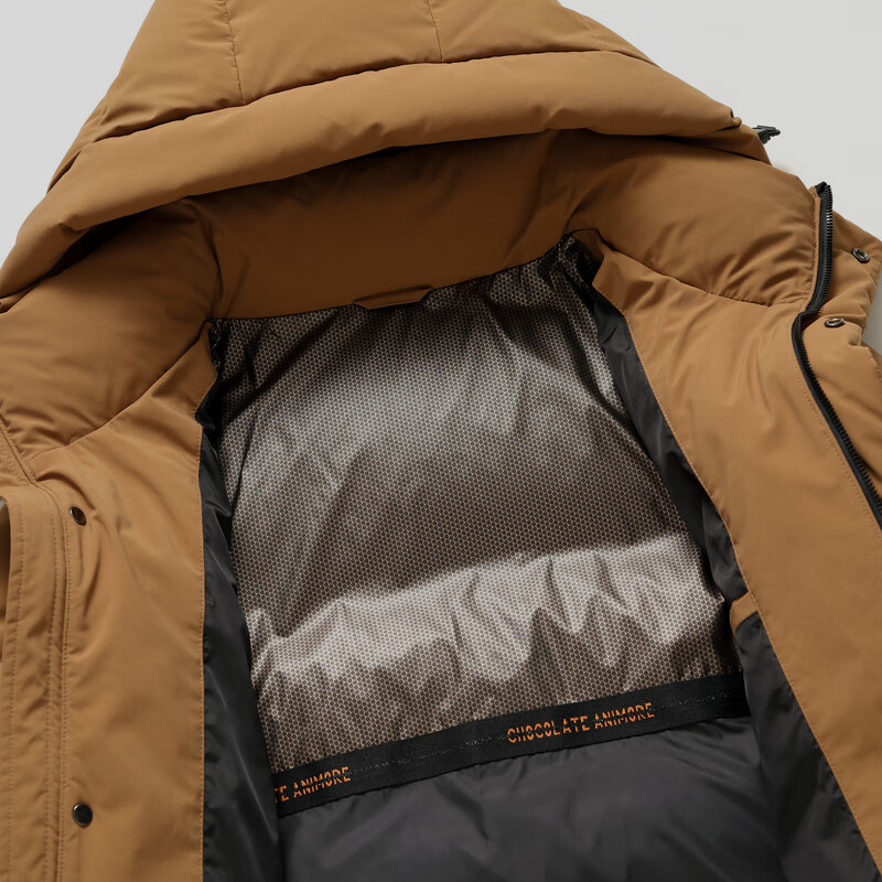 雪中飞秋冬新款男士休闲防风保暖工装大口袋立领连帽羽绒服 黑色|8056 XL /180/96A