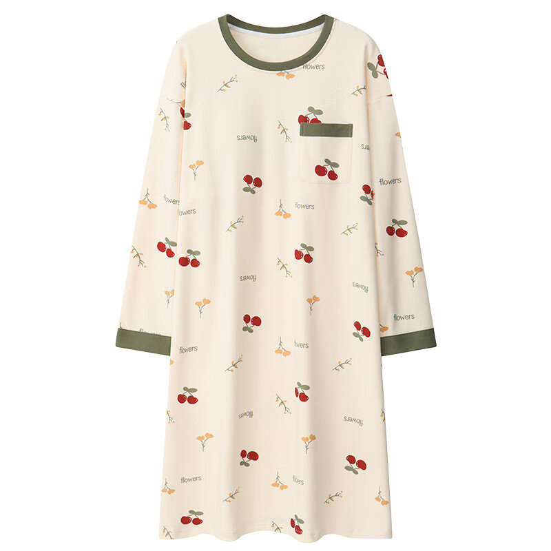 【自带胸垫】睡裙女秋季长袖睡衣中长款卡通宽松休闲家居服可外穿 7011(带胸垫) 3XL (135-160)