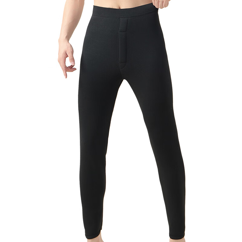 古今（GUJIN）男士保暖裤加绒加厚打底裤保暖裤秋冬中老年人防寒零下20度爸爸 黑色【620g加厚保暖】 3XL （推荐体重：66-70kg）