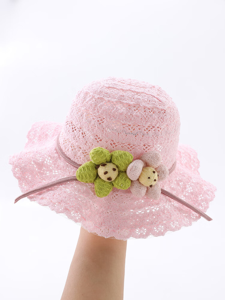 ptt瘩芯花草帽粉色 46建议3-10个月头围42-46cm 均码