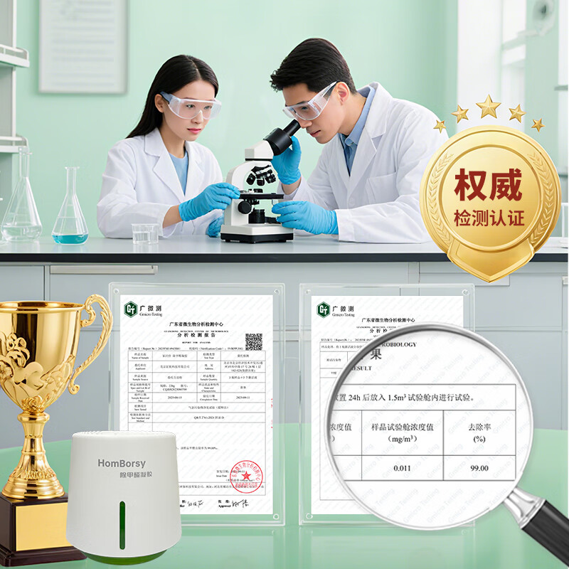 家泊仕（HOMBORSY）MOF除甲醛魔盒甲醛清除剂新房卧室除甲醛神器去甲醛净化魔盒白罐 3罐-660g|安心除醛45㎡|MOF除醛