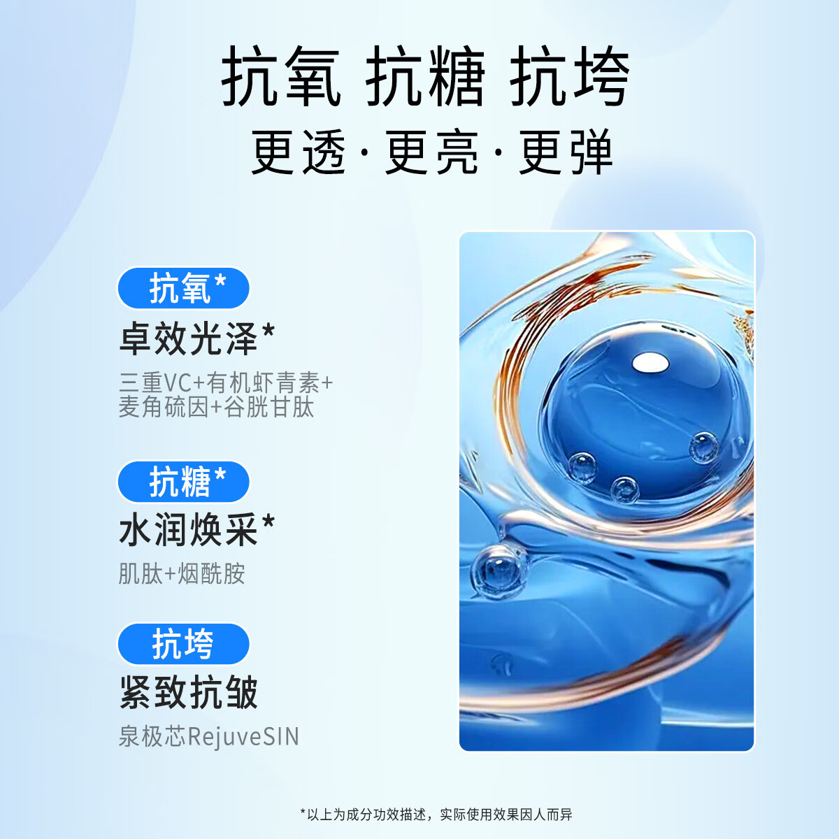 温碧泉(WETHERM)精华液紧致抗皱补水保湿滋润肌肤男女护肤精华新年礼物生日送女友 【抗氧抗糖】早C次抛30支-