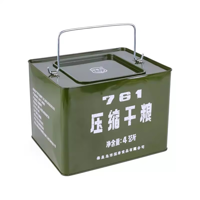 特種兵福壽761壓縮餅干 干鐵桶裝,老情懷飽腹感戶(hù)外速食整箱零食餅干 干 761餅干 干-8斤鐵桶裝20包（80塊）