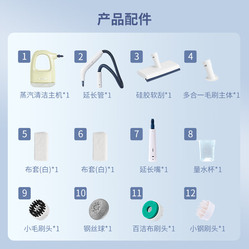 BLAUPUNKT蓝宝家用高温高压蒸汽清洁机消毒机全屋清洁洗油烟机空调洗地毯沙发清洗多功能一体机 【抖音同款】无死角缝隙蒸汽清洗机