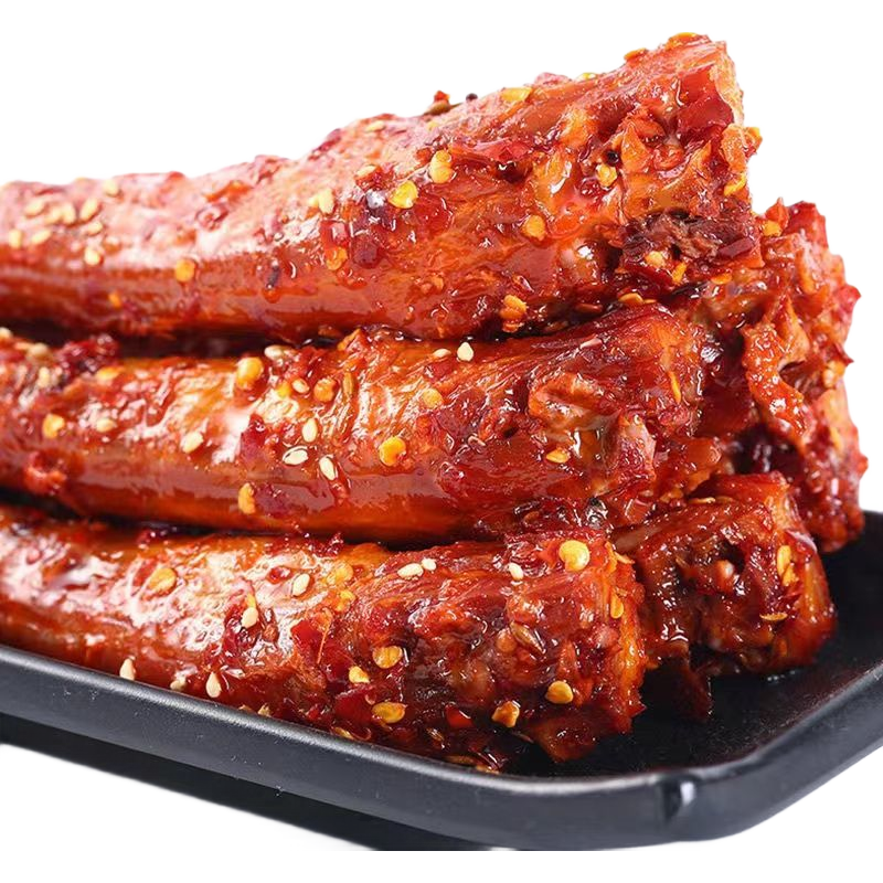 麻辣香菇豆干鸭腿鸭翅根超市同款解馋小零食小吃休闲批发小包装 好照头网红烤脖黑鸭味约30克*10根
