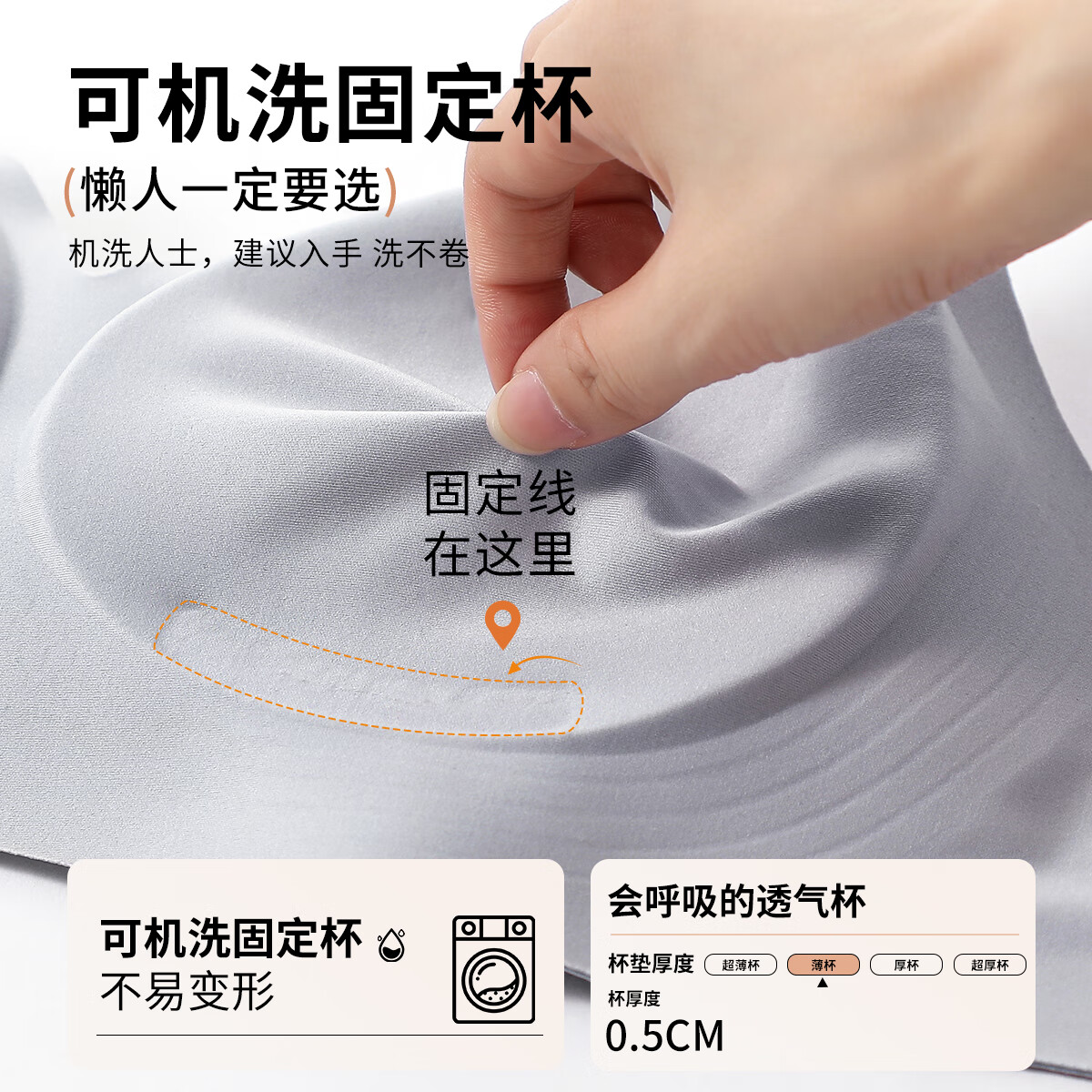 六月玫瑰 内衣女新款内衣文胸女固定杯无钢圈文胸无痕小胸聚拢胸罩 蓝色（适用ABC杯） 90B