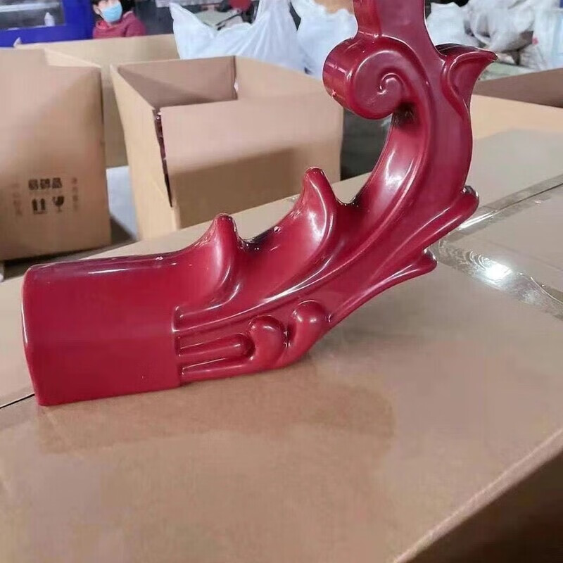 翘檐仿古屋脊瓦屋小头屋顶飞檐装饰配件牛角 灰色x2 asa材质大翘角