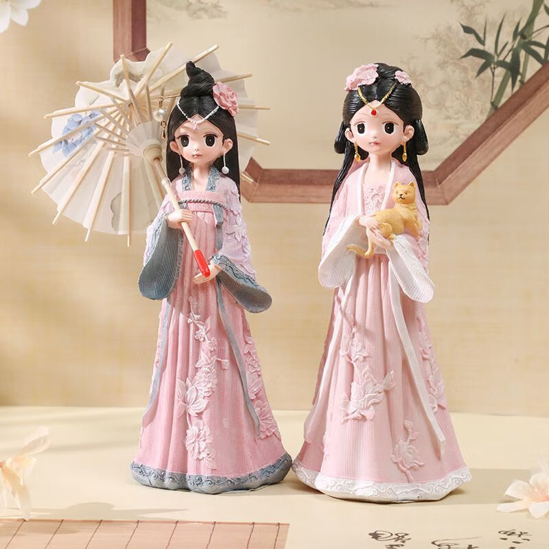 VTR网红古风娃娃汉服少女玩偶生日礼物送女生闺蜜桌面摆件房间装饰品 古风汉服女孩中号(萌 宠)