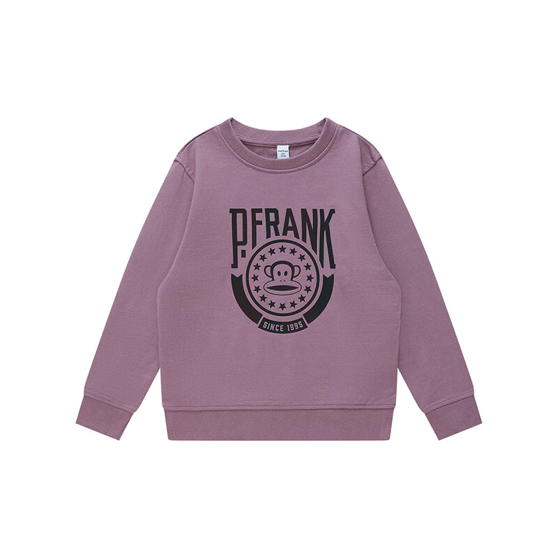 大嘴猴（paul frank）童装儿童卫衣2025秋冬款男女童休闲宽松舒适中大童运动圆领上衣 561F紫色 110