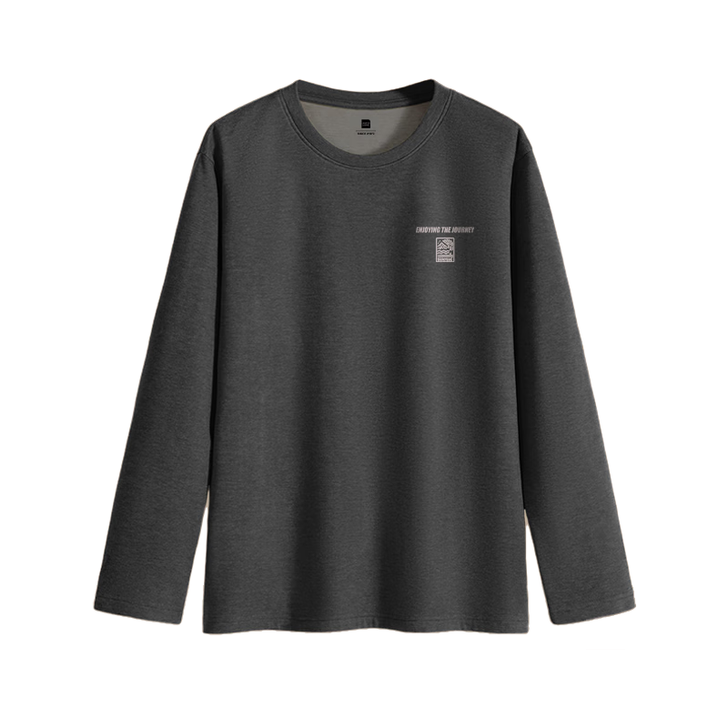 真维斯（Jeanswest）羊蚕毛丝打底衫男款秋冬绒德保暖上衣男士半高领加绒长袖t恤GW 黑灰#MZS贴近自然 M