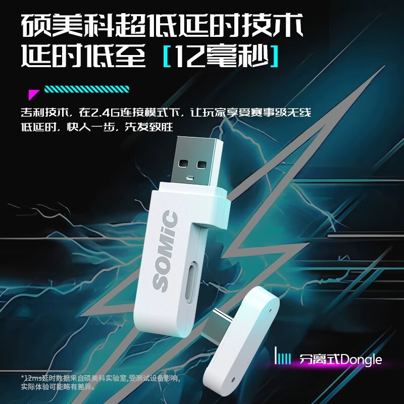 硕美科硕美科MH201头戴式游戏电竞耳机 2.4G蓝牙有线三模无线虚拟7.1 MH201*白色游戏电竞耳机*三模