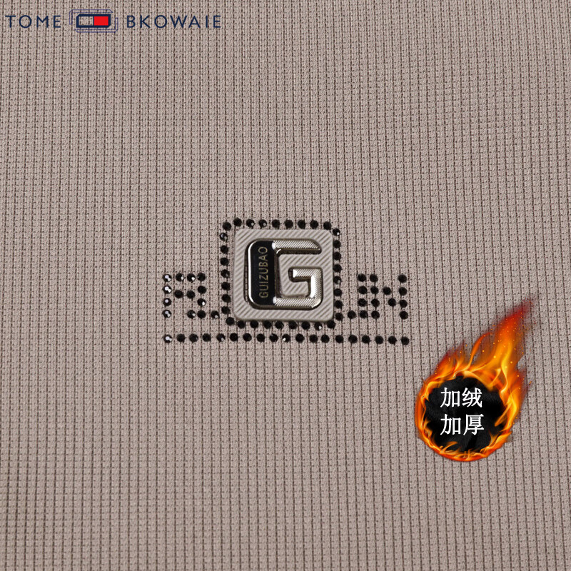 汤米芙兰可加绒翻领长袖t恤男秋季新款商务休闲潮流宽松保暖POLO打底衫 藏青加绒 M /165（建议100-120斤）