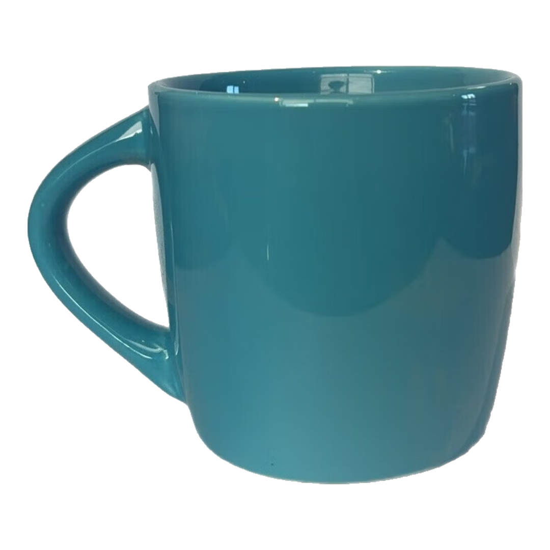 北欧风小蓝咖啡杯简约陶瓷杯马克杯礼物水杯开学季杯子 蓝色1只 300ML