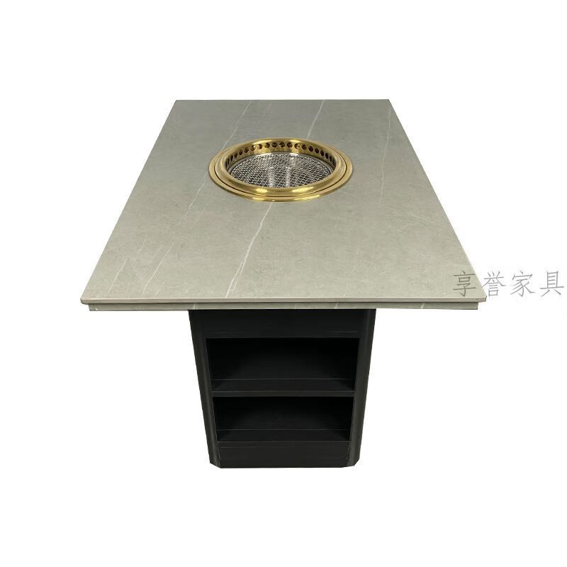 诗亭居火锅桌商用火烧石火锅桌商用烤涮一体无烟净化器自助烤肉下沉式火 款式2单桌价格