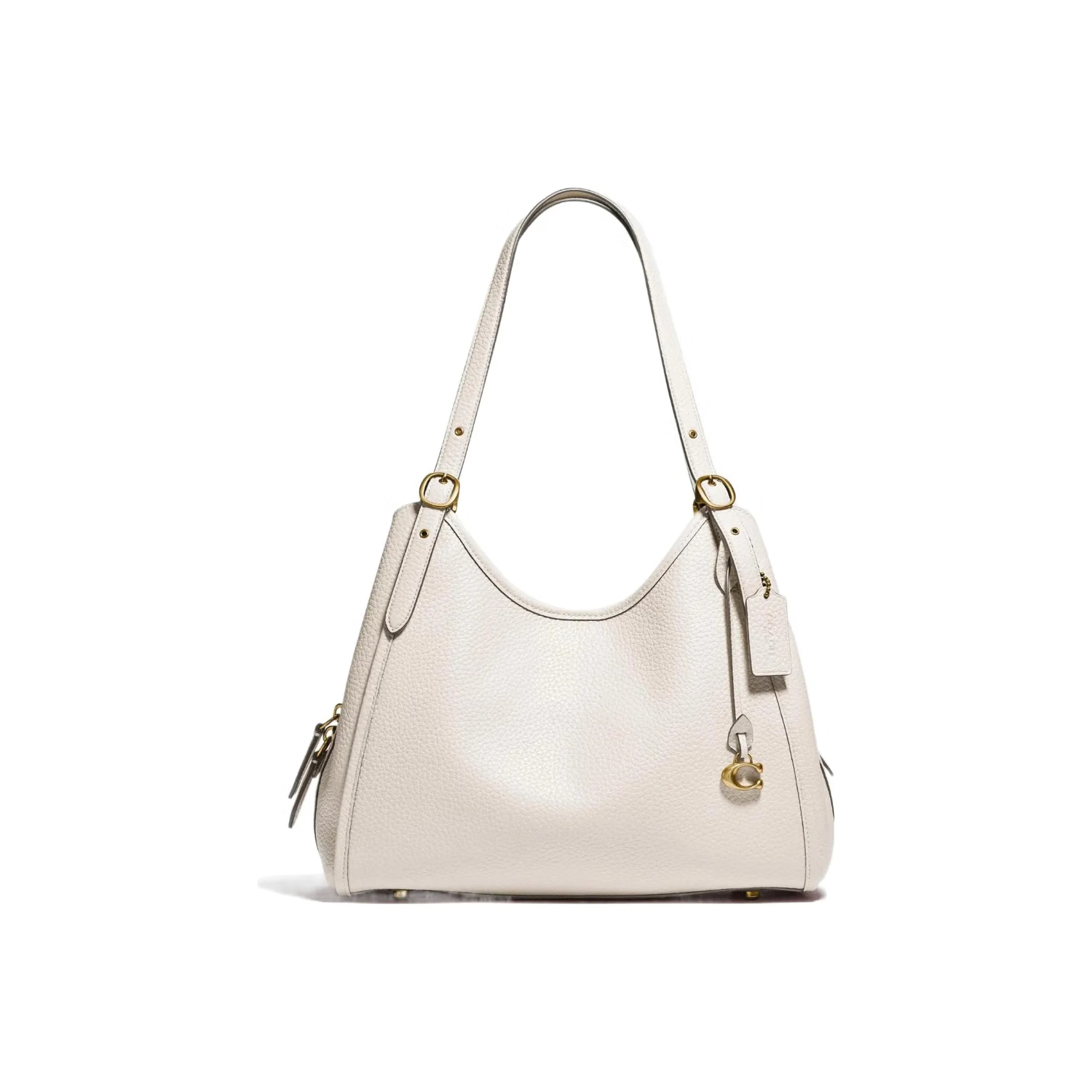 蔻驰（COACH）女包 Hadley 21涂层帆布菜篮子腋下包托特包 送女友【节日礼物】 白色C4824-B4HA 长21cm 宽12cm 高17cm