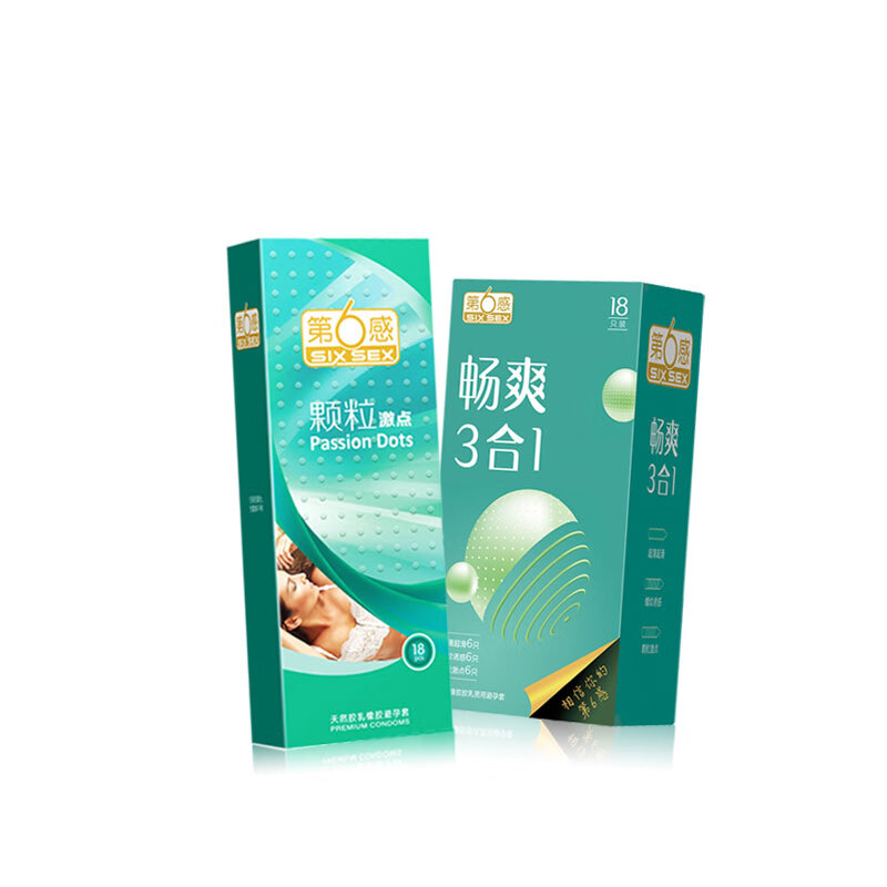 第六感避孕套颗粒情趣安全套组合大颗粒 成人计生情趣用品 【畅爽颗粒组合】颗粒激点18只+畅爽三合一18只
