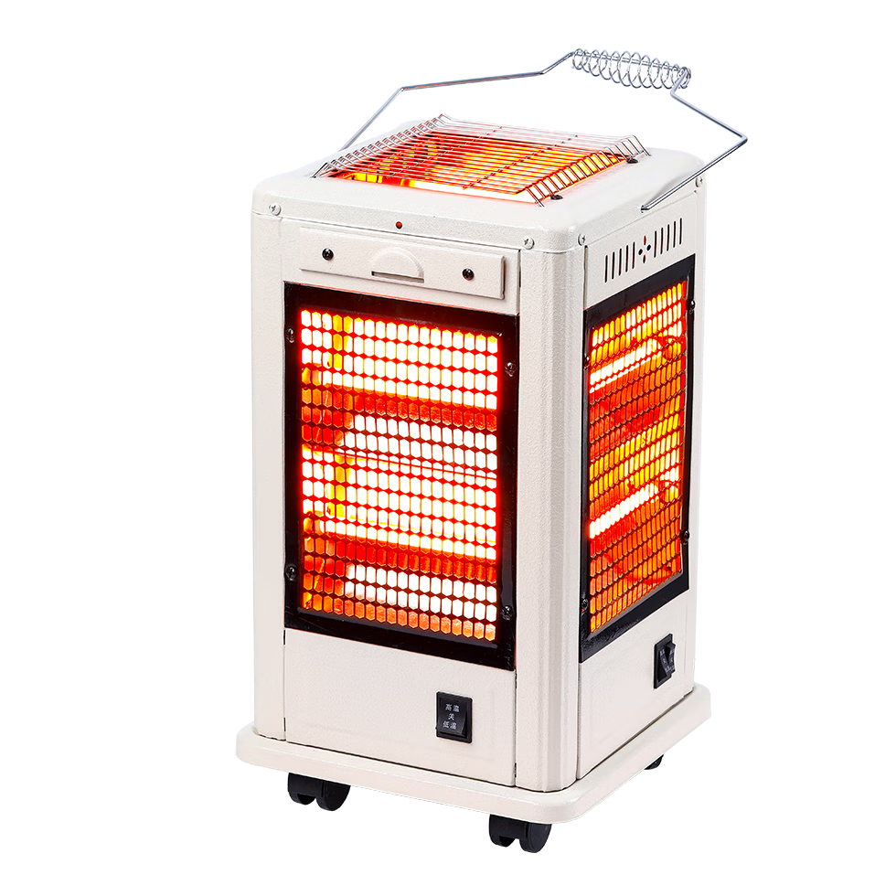 荣光钻石烧烤型五面取暖器家用电热取暖炉电暖器室内外省电速热烤火炉小太阳烤火器电烤炉客厅取暖器大面积 雾色白[大款豪华版]