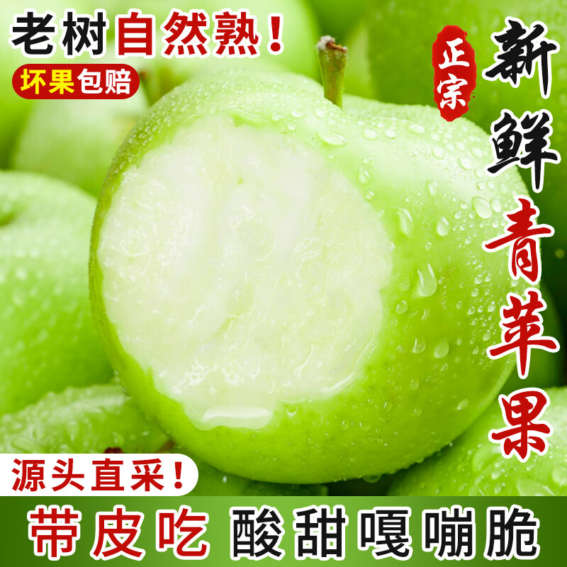 亨迅山西青苹果水果现摘青平果酸甜孕妇整箱新鲜水果 5斤丨【果农手选】净重4.5斤