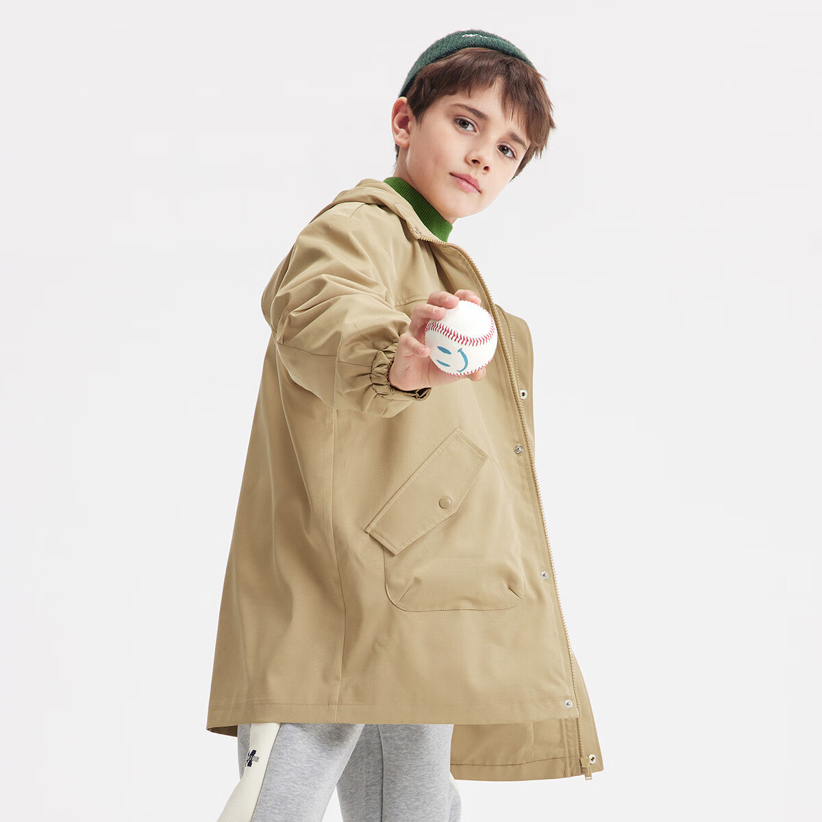 马骑顿（MQD）【一衣三穿】童装男童冬装新款儿童中长款羽绒服 卡其色 150 充绒量44g