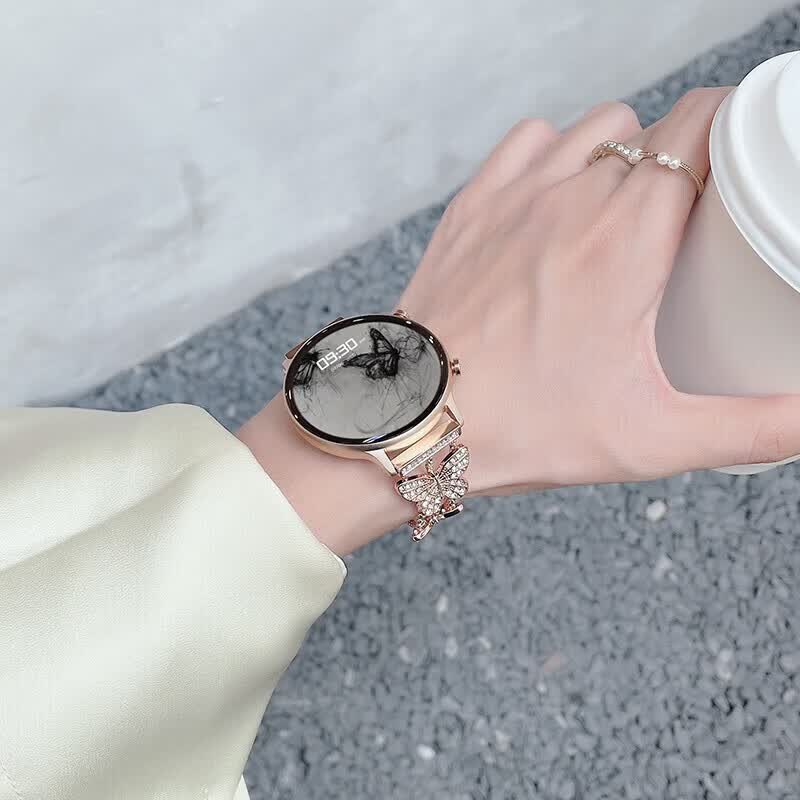 华为手机适用2026新款WATCH GT 5智能手表女打电话测血压运动移动电源 镶钻蝴蝶玫金主图款