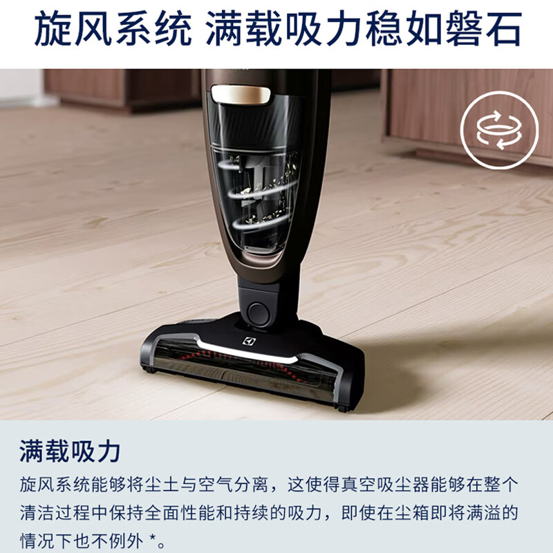 伊莱克斯(Electrolux)家用车载手持大吸力二合一无线吸尘器 宠物猫狗一键断发WQ81-3OMB
