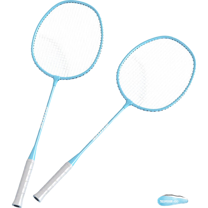 英尔健羽毛球拍耐打高弹力初学者双拍成人情侣运动套装拍手胶 羽毛球拍 108【蓝色】 单拍【无赠品】