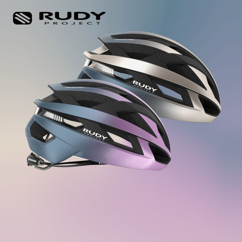 RUDY PROJECT璐迪自行车穿戴装备公路盔碳纤维半盔山地车越野车安全头盔REBEL 哑光香槟金蓝（渐变系列限量款 L