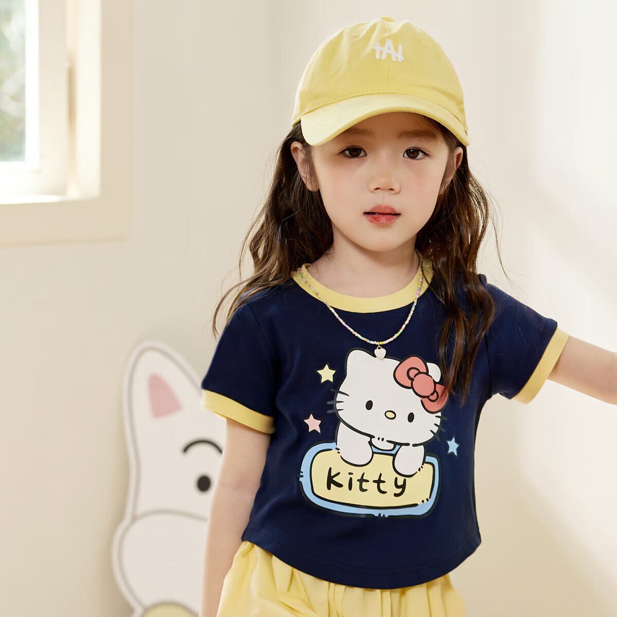 LUSON小O宝Okids童装女宝宝短袖t恤洋气2025夏季新款女童软糯短款上衣