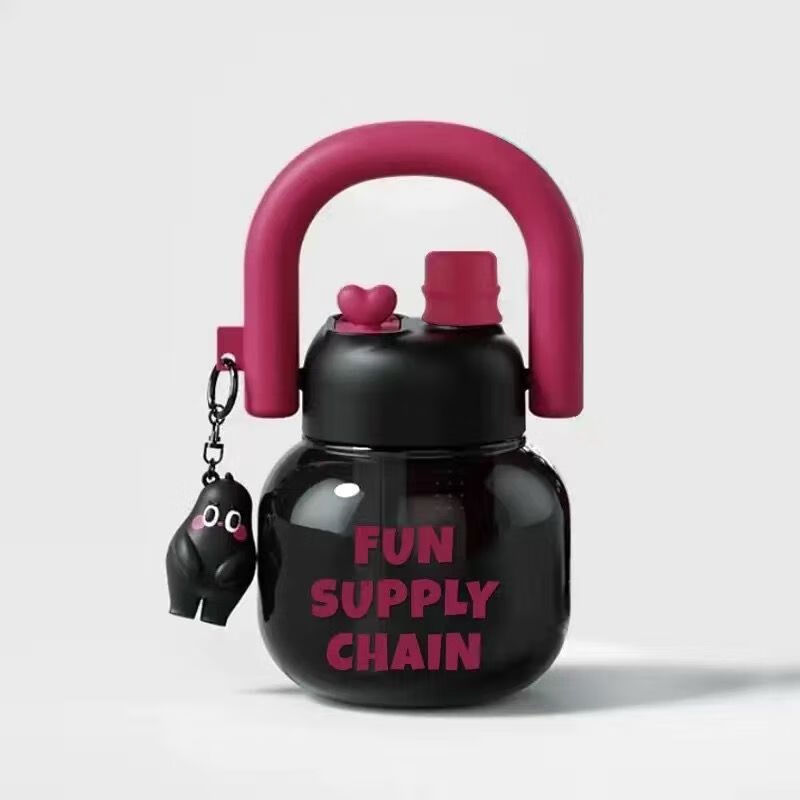 户璃德国长柄洗澡刷猪鬃沐浴刷软毛搓泥搓背刷子搓澡巾后背干刷神器 梦幻黑红色800ml【食品级材质】 1ml 单杯+公仔