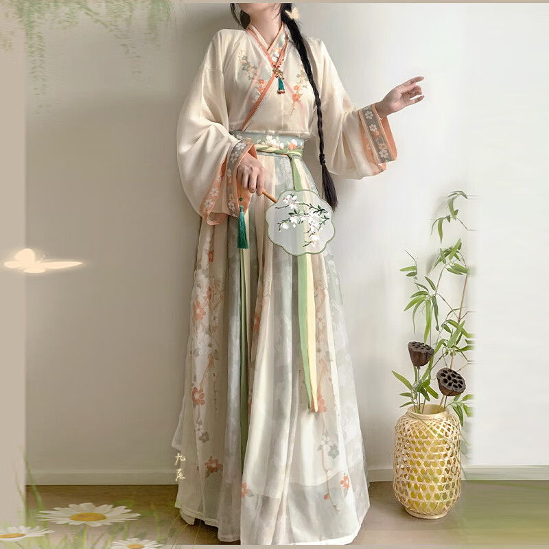 翊尚美汉服成人女2026年秋冬新款新中式国风古装套装中国风交领齐腰襦裙 红色 【里衣+外衣+外裙】 S 【推荐85-100斤】