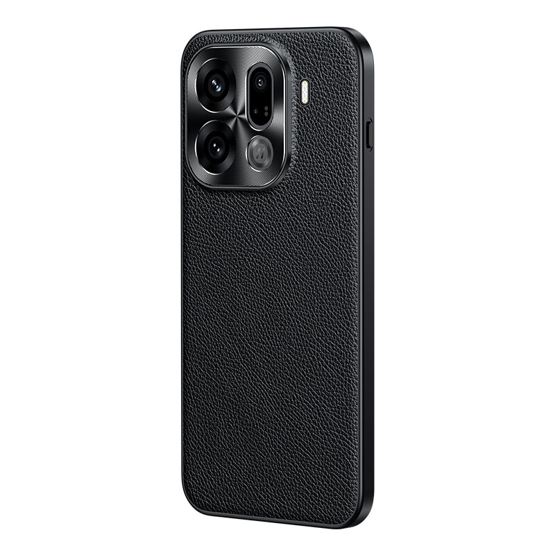 麦焕OPPO FindX9pro手机壳防摔Findx9金属镜头全包保护套头层牛皮轻奢商务保护壳 findX9pro【黑色】抗震防摔、不沾指纹