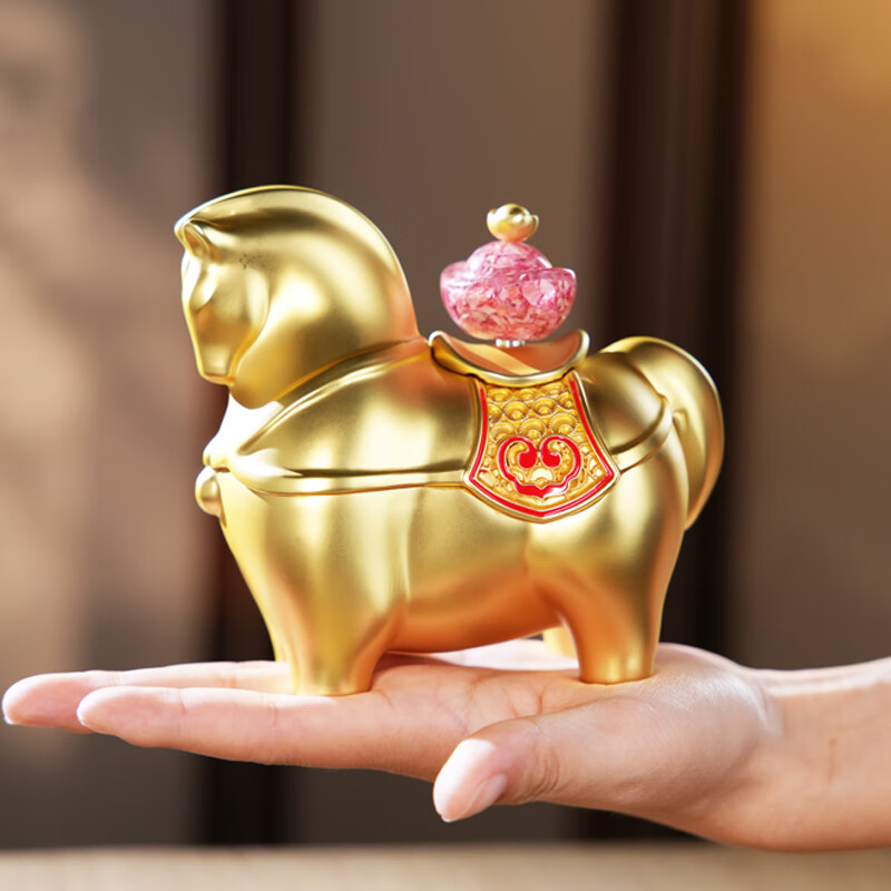 朱炳仁铜 金马送财 生肖马铜书房工艺品办公室桌面装饰品马摆件礼赠品 金马送财