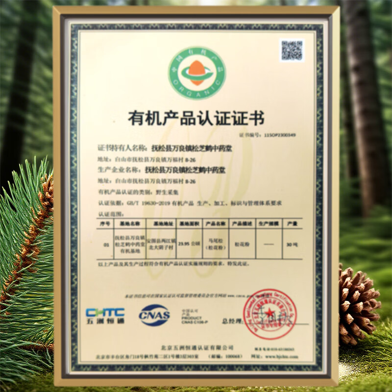 魏拾肴长白山有机松花粉 250g 马尾松头道纯粉健康无添加【中秋礼品】 (5罐)
