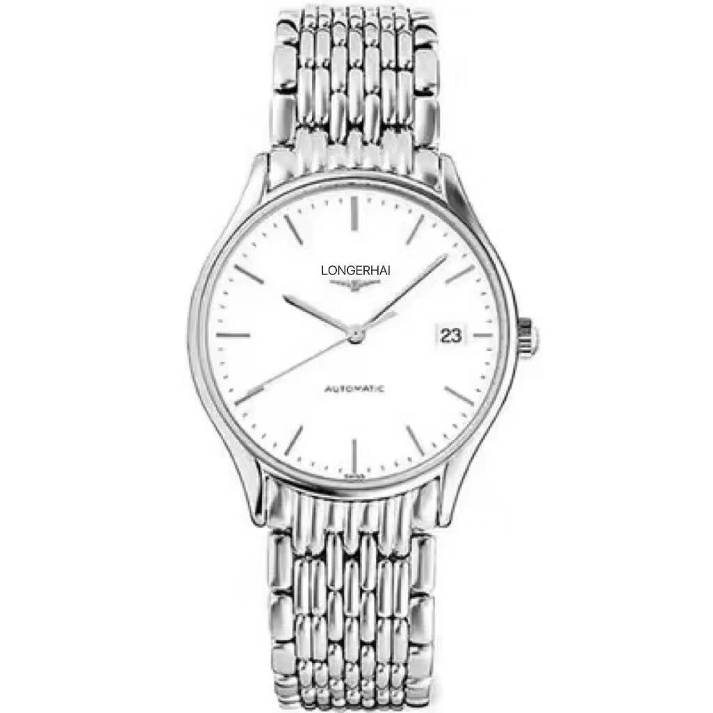 瑞士正品Longines浪琴手表男自动机械表律雅系列时尚商务专用男表 条丁钢带白面