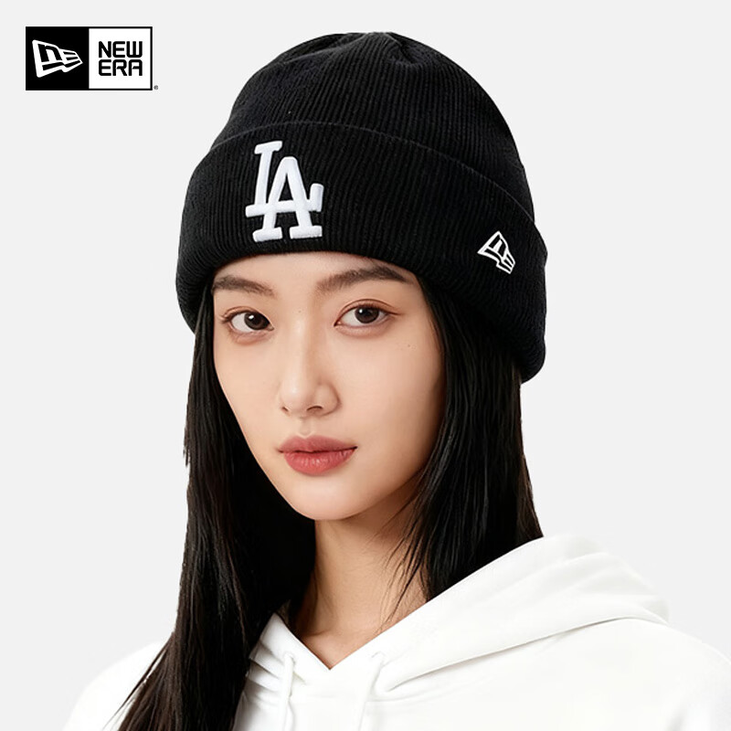 NEW ERA毛线帽MLB帽子男女冷帽纽亦华帽子冬季男女LA保暖毛线帽12873271