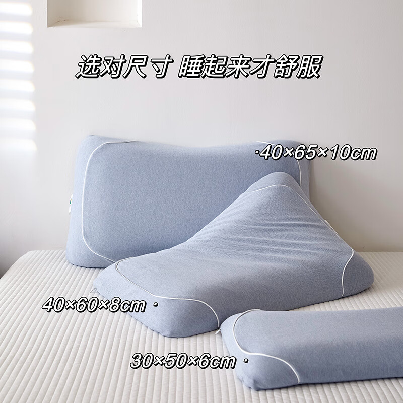 樵纪A类生物基记忆枕头护颈枕睡眠颈椎病深度睡眠专用零压家用枕芯 蓝色【适合青少年或成人】 A类 单只 枕套可拆洗