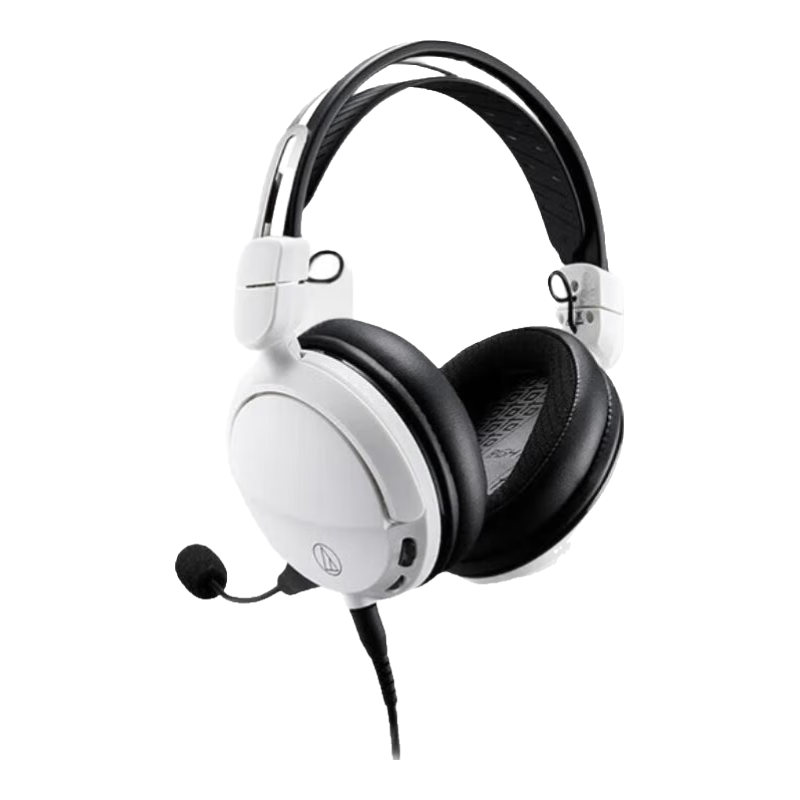 audio-technica 铁三角 ATH-GDL3 封闭式 耳罩式头戴式动圈降噪有线耳机 白色 3.5mm