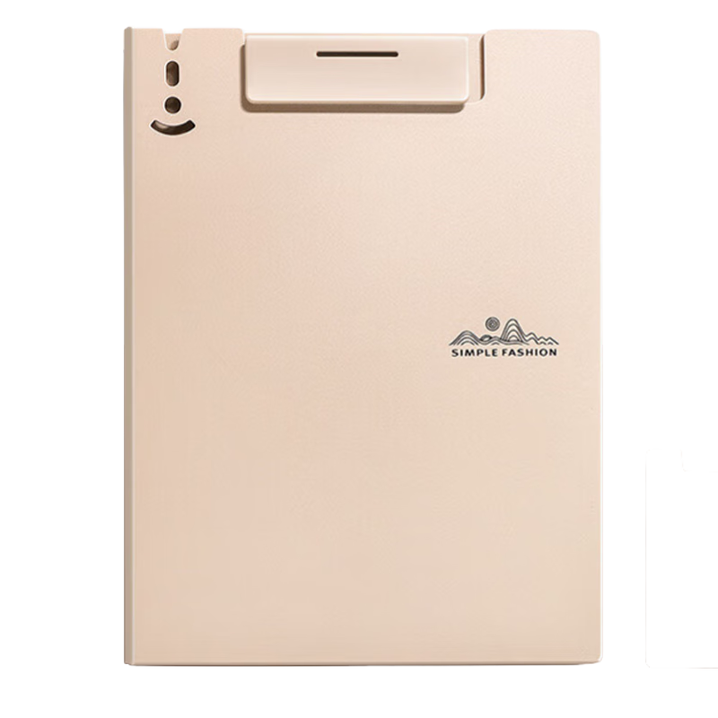 三木（SUNWOOD）A4摩卡慕斯省力豎款折頁板夾 學(xué)生試卷收納夾 演講商務(wù)辦公會(huì)議夾 加厚硬板寫字墊板夾 卡其色MC63