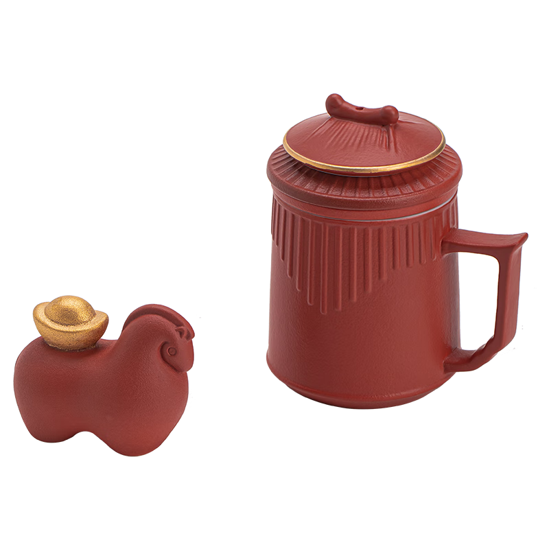 蘇氏陶瓷辦公杯國(guó)潮宮廷紅故宮禾黍過(guò)濾內(nèi)膽馬上有錢茶寵伴手禮盒節(jié)日禮物