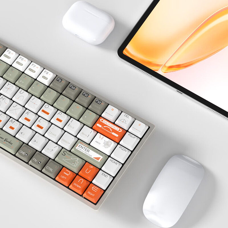 keychron渴创 Z7Max Mac机械键盘 办公静音键盘 三模客制化键盘 轻薄矮轴键盘 全铝机身兼容Mac/Win双系统  Z7Max 定制款-未知数-藏银