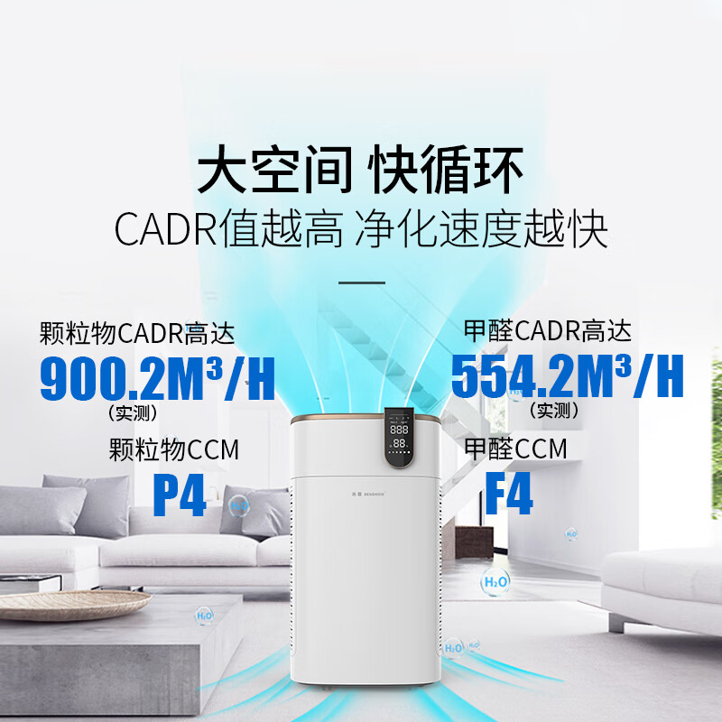 冰尊（BENSHION）空气净化器家用除甲醛巨无霸除菌率99.99%负离子2350万童锁宠物吸毛除粉尘静音P8 官方标配
