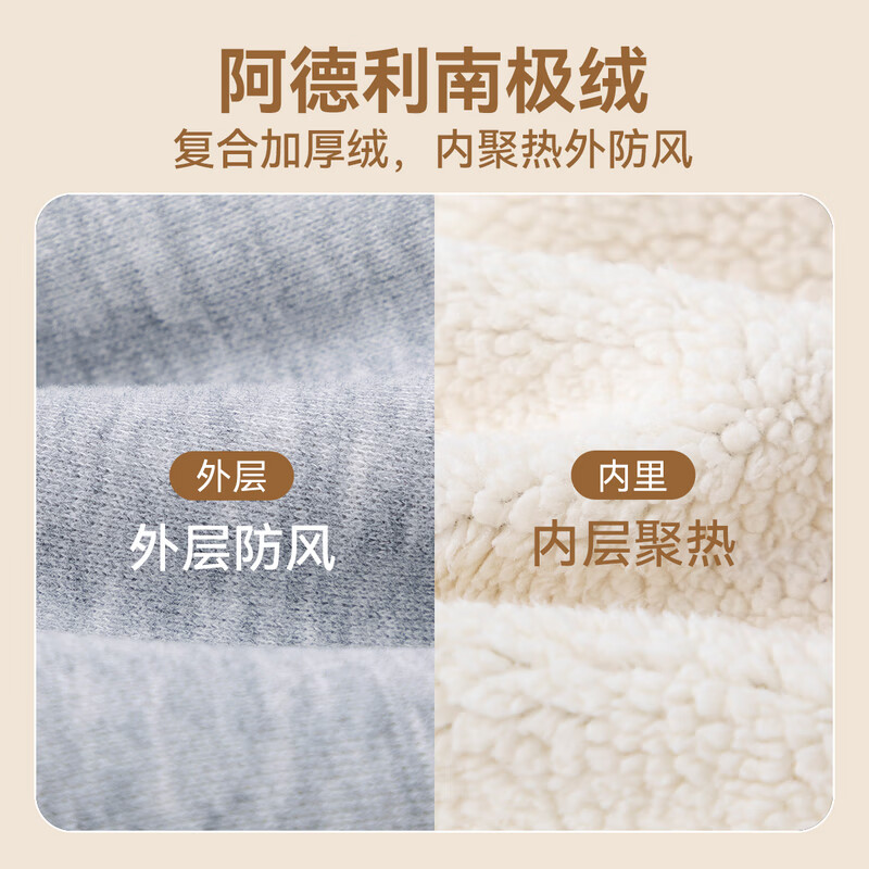 嘟嘟家儿童裤子加绒加厚保暖冬装宝宝长裤冬款男童运动裤女童休闲裤童装 麻灰色 90