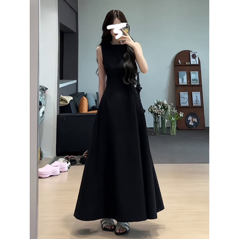 GARNUO红色无袖连衣裙子女夏季法式高级感订婚礼服裙敬酒服收腰显瘦长裙 红色【无袖长款】 S 【80-100斤】