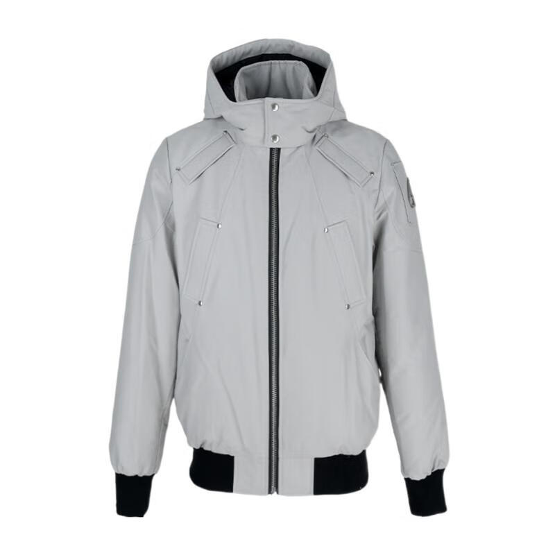 Moose Knuckles羽絨服男 保暖防風(fēng)輕便拉鏈開(kāi)合長(cháng)袖連帽簡(jiǎn)約戶(hù)外羽絨服 灰色 均碼 |XL