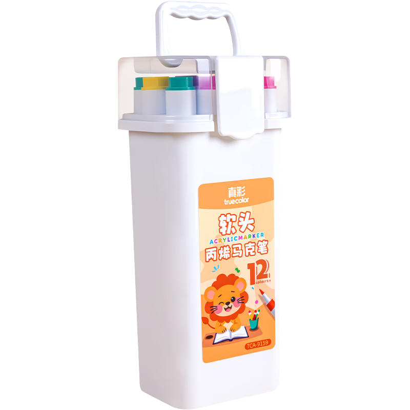 ��ʣ�TRUECOLOR��12ɫ��ϩ��ͷ���˱�Сѧ���׶�԰��ͯ����ר�û��ʲ�͸ɫ�ɵ�ɫӲͷ��ˮϴ�޶�ͰװͿѻZCA-9189 10.4Ԫ