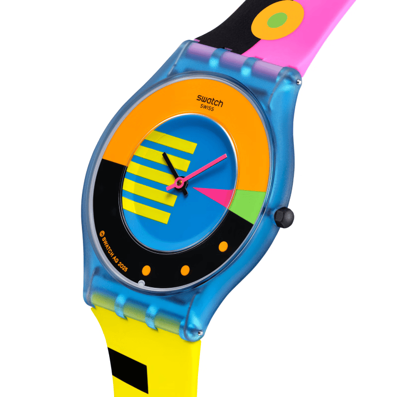 斯沃琪（Swatch）瑞士手表 霓虹系列手表生日礼物男女时尚石英手表 【精美礼袋】霓虹冰川 SB01K400