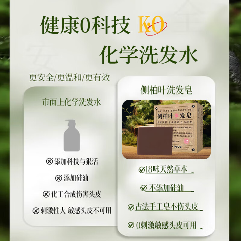 媛后侧柏叶洗牙膏清新口气牙龈护理减轻牙渍持久留香皂 侧柏叶洗发皂3盒