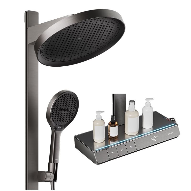 九牧（JOMOO）智能琴键恒温数显丝雨IMAX1.0雨淋旗舰版淋浴套装26195-768/HBS-1