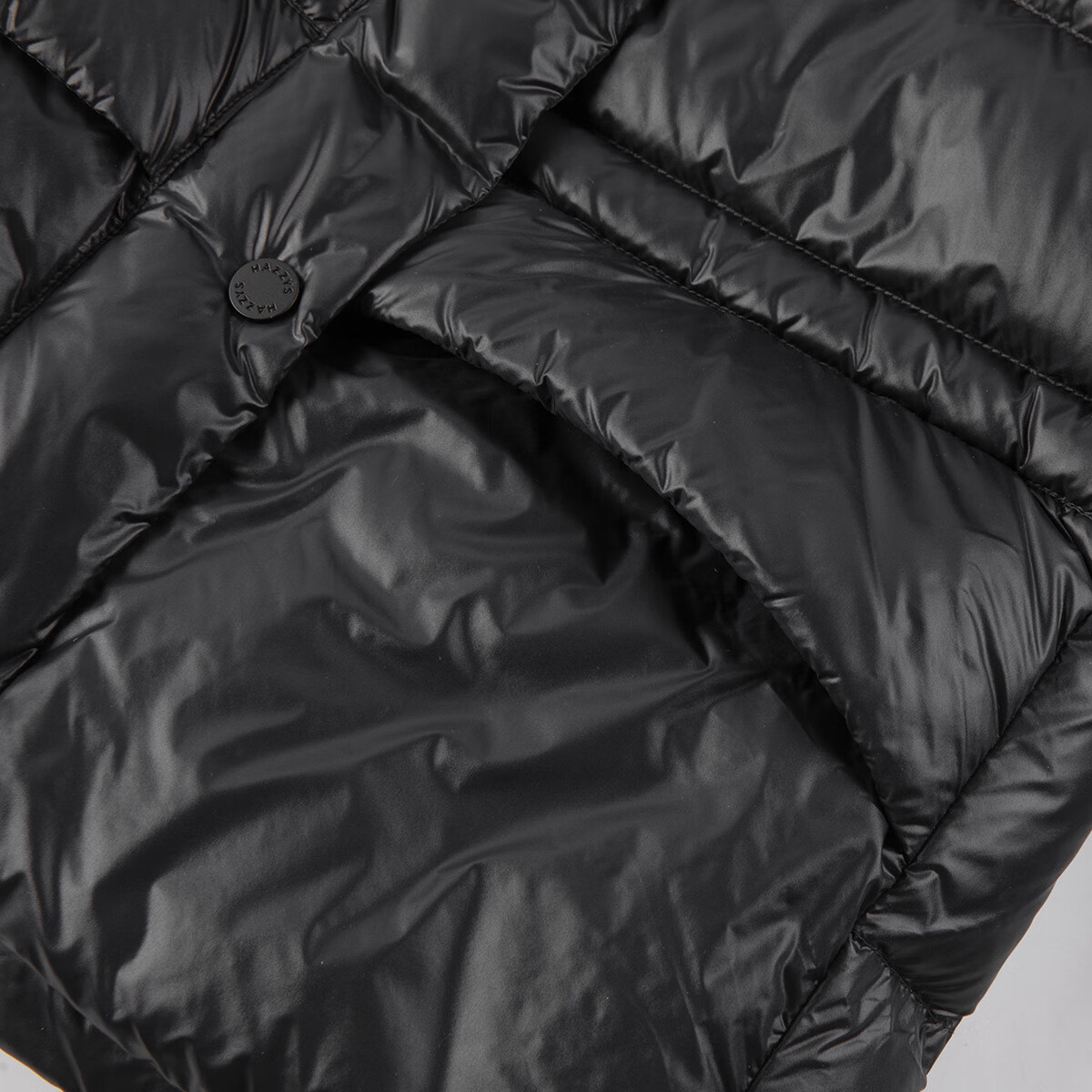 哈吉斯(HAZZYS)童装女童羽绒服2025冬新安心羽绒抑菌保暖厚外套 钻石黑 165