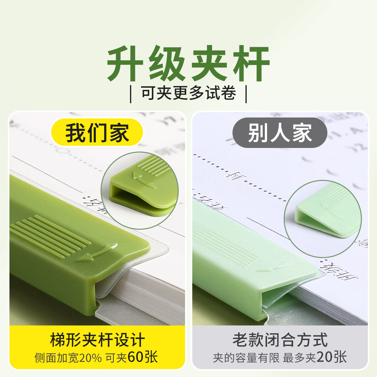 思赞旋转拉杆文件夹A4纸试卷夹小学生专用卷子收纳整理夹初中生装作业的分类神器大容量加厚资料册抽杆 小学推荐A4【5个装】加厚款/送科目贴